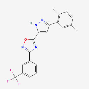 5-[3-(2,5-dimethylphenyl)-1H-pyrazol-5-yl]-3-[3-(trifluoromethyl)phenyl]-1,2,4-oxadiazole