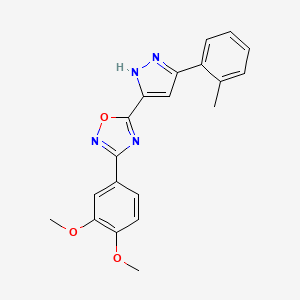 3-(3,4-dimethoxyphenyl)-5-[3-(2-methylphenyl)-1H-pyrazol-5-yl]-1,2,4-oxadiazole