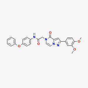 molecular formula C28H24N4O5 B11266231 2-[2-(3,4-dimethoxyphenyl)-4-oxopyrazolo[1,5-a]pyrazin-5(4H)-yl]-N-(4-phenoxyphenyl)acetamide 