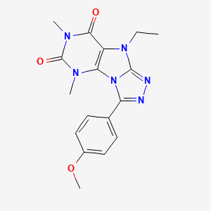 9-ethyl-3-(4-methoxyphenyl)-5,7-dimethyl-5H,6H,7H,8H,9H-[1,2,4]triazolo[3,4-h]purine-6,8-dione