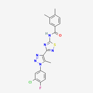 N-{3-[1-(3-chloro-4-fluorophenyl)-5-methyl-1H-1,2,3-triazol-4-yl]-1,2,4-thiadiazol-5-yl}-3,4-dimethylbenzamide