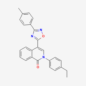 molecular formula C26H21N3O2 B11266242 2-(4-ethylphenyl)-4-[3-(4-methylphenyl)-1,2,4-oxadiazol-5-yl]isoquinolin-1(2H)-one 