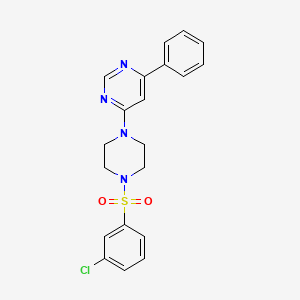 molecular formula C20H19ClN4O2S B11266248 4-[4-(3-Chlorobenzenesulfonyl)piperazin-1-YL]-6-phenylpyrimidine 