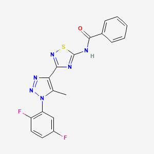 molecular formula C18H12F2N6OS B11266258 N-{3-[1-(2,5-difluorophenyl)-5-methyl-1H-1,2,3-triazol-4-yl]-1,2,4-thiadiazol-5-yl}benzamide 