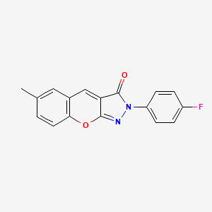 molecular formula C17H11FN2O2 B11266267 2-(4-fluorophenyl)-6-methylchromeno[2,3-c]pyrazol-3(2H)-one 