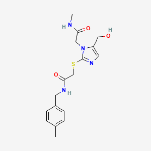 2-{[5-(Hydroxymethyl)-1-[(methylcarbamoyl)methyl]-1H-imidazol-2-YL]sulfanyl}-N-[(4-methylphenyl)methyl]acetamide