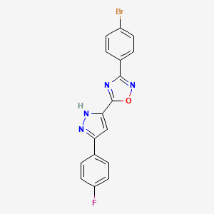 molecular formula C17H10BrFN4O B11266276 3-(4-bromophenyl)-5-[3-(4-fluorophenyl)-1H-pyrazol-5-yl]-1,2,4-oxadiazole 