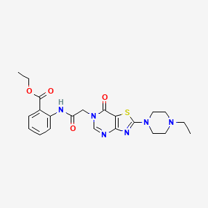 ethyl 2-({[2-(4-ethylpiperazin-1-yl)-7-oxo[1,3]thiazolo[4,5-d]pyrimidin-6(7H)-yl]acetyl}amino)benzoate