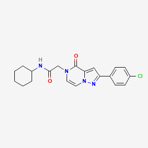 2-[2-(4-chlorophenyl)-4-oxopyrazolo[1,5-a]pyrazin-5(4H)-yl]-N-cyclohexylacetamide