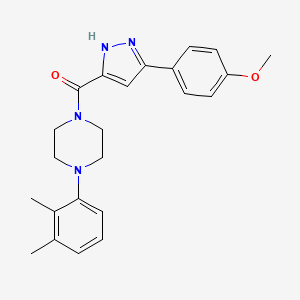 1-(2,3-Dimethylphenyl)-4-[3-(4-methoxyphenyl)-1H-pyrazole-5-carbonyl]piperazine