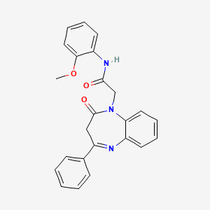 molecular formula C24H21N3O3 B11266335 N-(2-methoxyphenyl)-2-(2-oxo-4-phenyl-2,3-dihydro-1H-1,5-benzodiazepin-1-yl)acetamide 