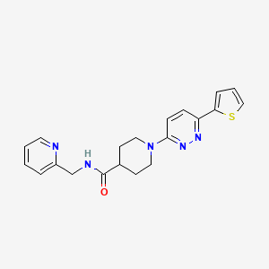 molecular formula C20H21N5OS B11266337 N-(pyridin-2-ylmethyl)-1-(6-(thiophen-2-yl)pyridazin-3-yl)piperidine-4-carboxamide 