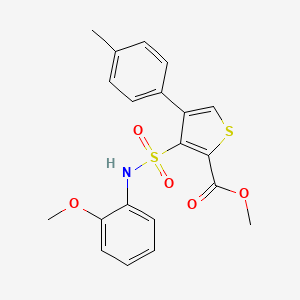 molecular formula C20H19NO5S2 B11266349 Methyl 3-[(2-methoxyphenyl)sulfamoyl]-4-(4-methylphenyl)thiophene-2-carboxylate 