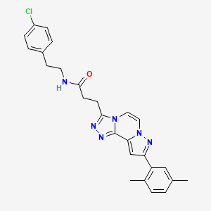 molecular formula C26H25ClN6O B11266361 N-(4-chlorophenethyl)-3-(9-(2,5-dimethylphenyl)pyrazolo[1,5-a][1,2,4]triazolo[3,4-c]pyrazin-3-yl)propanamide 