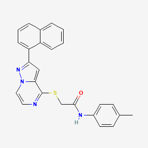 molecular formula C25H20N4OS B11266377 N-(4-methylphenyl)-2-{[2-(naphthalen-1-yl)pyrazolo[1,5-a]pyrazin-4-yl]sulfanyl}acetamide 