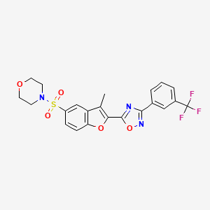 4-[(3-Methyl-2-{3-[3-(trifluoromethyl)phenyl]-1,2,4-oxadiazol-5-yl}-1-benzofuran-5-yl)sulfonyl]morpholine