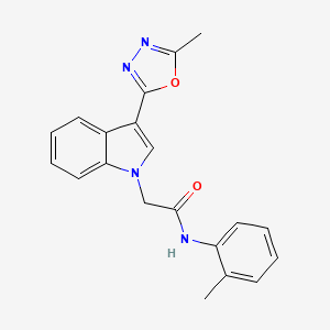 molecular formula C20H18N4O2 B11266414 2-[3-(5-methyl-1,3,4-oxadiazol-2-yl)-1H-indol-1-yl]-N-(2-methylphenyl)acetamide 