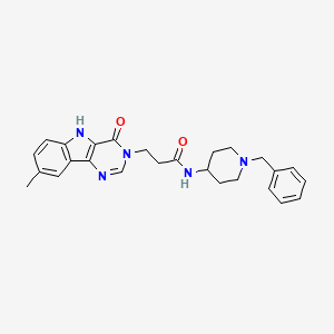 molecular formula C26H29N5O2 B11266422 N-(1-benzylpiperidin-4-yl)-3-(8-methyl-4-oxo-4,5-dihydro-3H-pyrimido[5,4-b]indol-3-yl)propanamide 