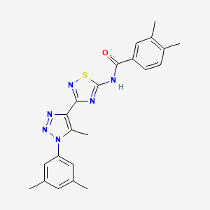 N-{3-[1-(3,5-dimethylphenyl)-5-methyl-1H-1,2,3-triazol-4-yl]-1,2,4-thiadiazol-5-yl}-3,4-dimethylbenzamide