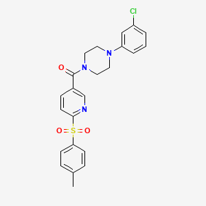 [4-(3-Chlorophenyl)piperazin-1-yl]{6-[(4-methylphenyl)sulfonyl]pyridin-3-yl}methanone