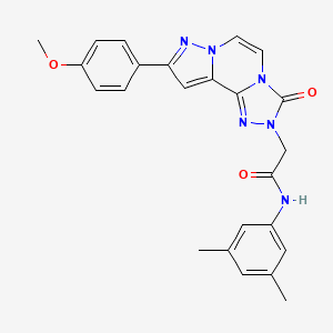 N-(3,5-dimethylphenyl)-2-[11-(4-methoxyphenyl)-5-oxo-3,4,6,9,10-pentazatricyclo[7.3.0.02,6]dodeca-1(12),2,7,10-tetraen-4-yl]acetamide