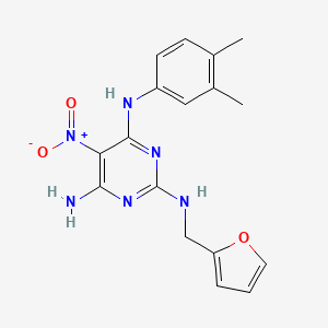 N~4~-(3,4-dimethylphenyl)-N~2~-(furan-2-ylmethyl)-5-nitropyrimidine-2,4,6-triamine