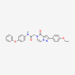 molecular formula C28H24N4O4 B11266521 2-[2-(4-ethoxyphenyl)-4-oxopyrazolo[1,5-a]pyrazin-5(4H)-yl]-N-(4-phenoxyphenyl)acetamide 