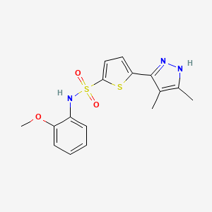 molecular formula C16H17N3O3S2 B11266523 5-(3,4-dimethyl-1H-pyrazol-5-yl)-N-(2-methoxyphenyl)thiophene-2-sulfonamide 