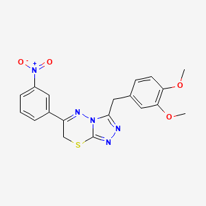 molecular formula C19H17N5O4S B11266526 3-[(3,4-dimethoxyphenyl)methyl]-6-(3-nitrophenyl)-7H-[1,2,4]triazolo[3,4-b][1,3,4]thiadiazine 