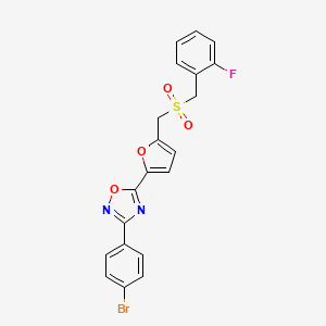 3-(4-Bromophenyl)-5-(5-(((2-fluorobenzyl)sulfonyl)methyl)furan-2-yl)-1,2,4-oxadiazole