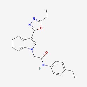 2-[3-(5-ethyl-1,3,4-oxadiazol-2-yl)-1H-indol-1-yl]-N-(4-ethylphenyl)acetamide