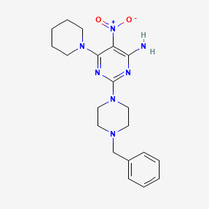 2-(4-Benzylpiperazin-1-yl)-5-nitro-6-(piperidin-1-yl)pyrimidin-4-amine