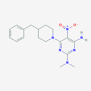 6-(4-benzylpiperidin-1-yl)-N~2~,N~2~-dimethyl-5-nitropyrimidine-2,4-diamine