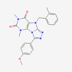 3-(4-methoxyphenyl)-5,7-dimethyl-9-[(2-methylphenyl)methyl]-5H,6H,7H,8H,9H-[1,2,4]triazolo[3,4-h]purine-6,8-dione