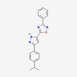 3-phenyl-5-{3-[4-(propan-2-yl)phenyl]-1H-pyrazol-5-yl}-1,2,4-oxadiazole