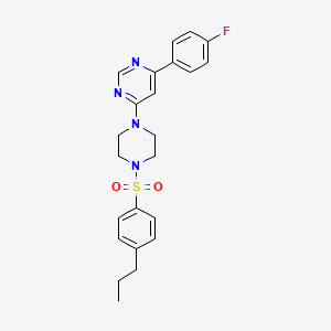 4-(4-Fluorophenyl)-6-[4-(4-propylbenzenesulfonyl)piperazin-1-YL]pyrimidine