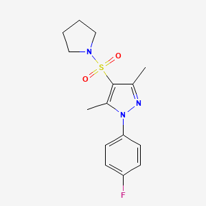 1-(4-fluorophenyl)-3,5-dimethyl-4-(pyrrolidin-1-ylsulfonyl)-1H-pyrazole