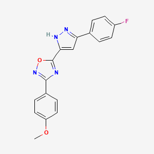 5-[5-(4-fluorophenyl)-1H-pyrazol-3-yl]-3-(4-methoxyphenyl)-1,2,4-oxadiazole