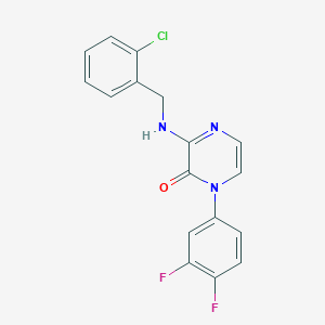 molecular formula C17H12ClF2N3O B11266639 3-((2-chlorobenzyl)amino)-1-(3,4-difluorophenyl)pyrazin-2(1H)-one 