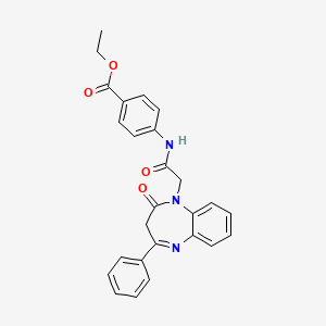 ethyl 4-{[(2-oxo-4-phenyl-2,3-dihydro-1H-1,5-benzodiazepin-1-yl)acetyl]amino}benzoate