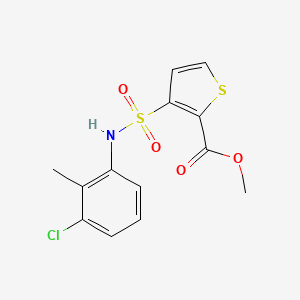 molecular formula C13H12ClNO4S2 B11266654 Methyl 3-[(3-chloro-2-methylphenyl)sulfamoyl]thiophene-2-carboxylate 