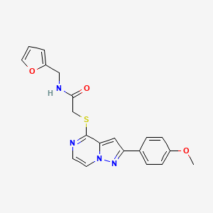 N-(furan-2-ylmethyl)-2-{[2-(4-methoxyphenyl)pyrazolo[1,5-a]pyrazin-4-yl]sulfanyl}acetamide