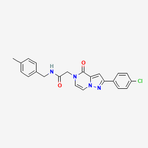 molecular formula C22H19ClN4O2 B11266724 2-[2-(4-chlorophenyl)-4-oxopyrazolo[1,5-a]pyrazin-5(4H)-yl]-N-(4-methylbenzyl)acetamide 