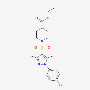 ethyl 1-{[1-(4-chlorophenyl)-3,5-dimethyl-1H-pyrazol-4-yl]sulfonyl}piperidine-4-carboxylate