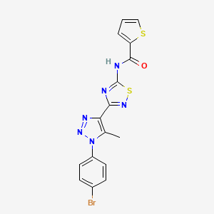 N-{3-[1-(4-bromophenyl)-5-methyl-1H-1,2,3-triazol-4-yl]-1,2,4-thiadiazol-5-yl}thiophene-2-carboxamide