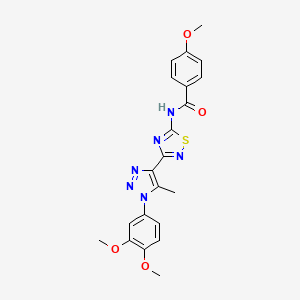 N-{3-[1-(3,4-dimethoxyphenyl)-5-methyl-1H-1,2,3-triazol-4-yl]-1,2,4-thiadiazol-5-yl}-4-methoxybenzamide