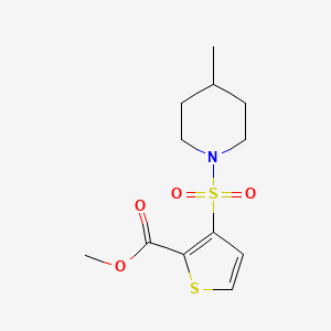 molecular formula C12H17NO4S2 B11266750 Methyl 3-[(4-methylpiperidin-1-yl)sulfonyl]thiophene-2-carboxylate 