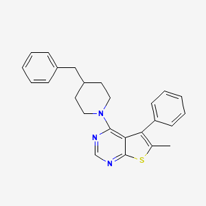 molecular formula C25H25N3S B11266752 4-(4-Benzylpiperidin-1-yl)-6-methyl-5-phenylthieno[2,3-d]pyrimidine 