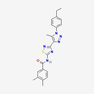 N-{3-[1-(4-ethylphenyl)-5-methyl-1H-1,2,3-triazol-4-yl]-1,2,4-thiadiazol-5-yl}-3,4-dimethylbenzamide