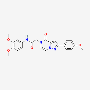 molecular formula C23H22N4O5 B11266777 N-(3,4-dimethoxyphenyl)-2-[2-(4-methoxyphenyl)-4-oxopyrazolo[1,5-a]pyrazin-5(4H)-yl]acetamide 